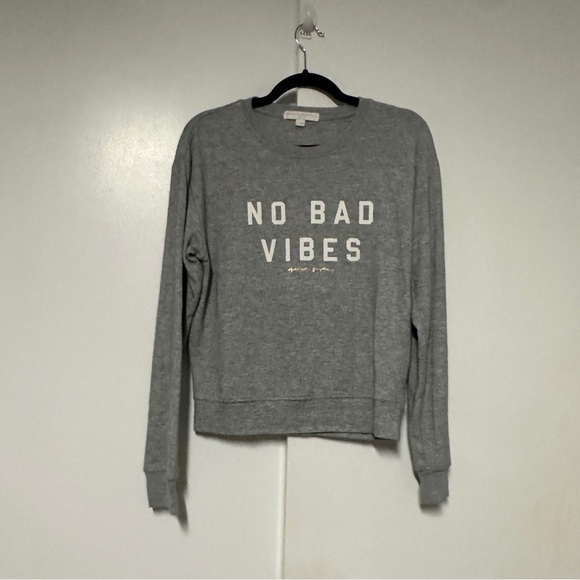 Spiritual Gangster No Bad Vibes Crew Neck Gray Pullover size medium - Picture 1 of 6